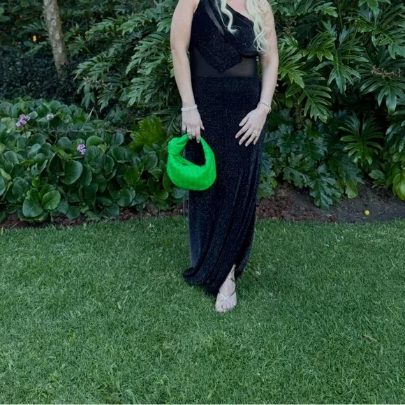 Cult Gaia Black Sequin Ruched One Shoulder Dress - Picture 8 of 8